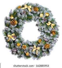 Christmas Wreath Isolated On White Background