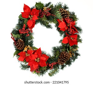 Christmas wreath, isolated on white. - Powered by Shutterstock