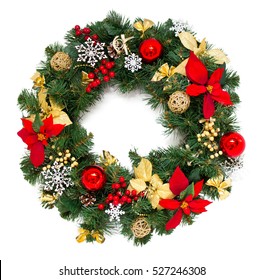 Christmas wreath, isolated on white - Shutterstock ID 527246308