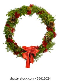 Christmas Wreath Isolated On White