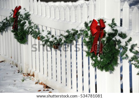 christmas wreath on white
