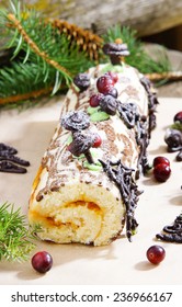 Christmas yule log or buche de Noel