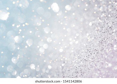 Chritmas light background with snow and blue sky. Design background