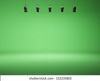 chroma key spotlight background with lamps - Shutterstock ID 152235803