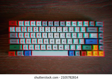 Chromatic aberration computer keyboard background - Shutterstock ID 2105782814
