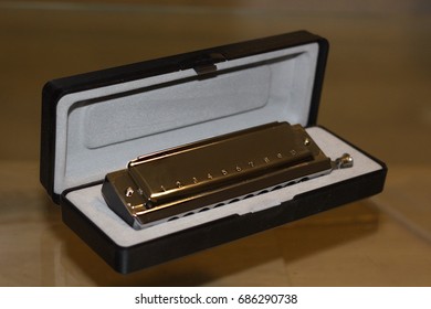 Chromatic Harmonica In A Case