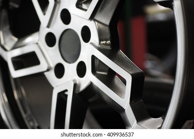 Chrome Car Wheel. Close-up photo