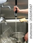 chrome, chromium, clean, cleaner, double, drain, dry, empty, faucet, finger, fitting, flat, gloss, glossy, hand, homework, household, hygiene, kitchen, kitchenette, large, make, metal, modern, polish