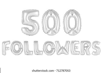 chrome (grey) alphabet balloons, 500 (five hundred) followers, chrome (grey) number and letter balloon