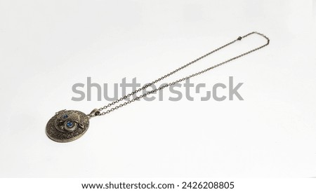 Chrome Owl Locket Necklace View From Front