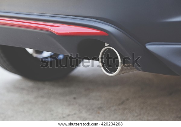 Chrome pipe of sport car\
bumper