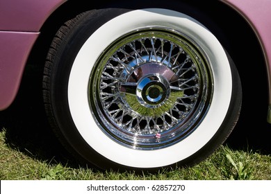 Chrome Rims With Whitewall Tire