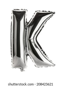 Chrome Silver Balloon Font Part Of Full Set Upper Case Letters, K