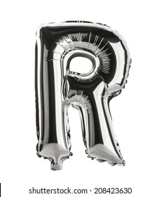 Chrome Silver Balloon Font Part Of Full Set Upper Case Letters, R