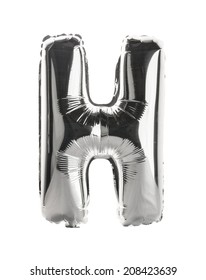 Chrome Silver Balloon Font Part Of Full Set Upper Case Letters, H