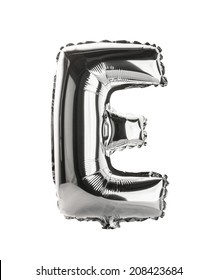 Chrome Silver Balloon Font Part Of Full Set Upper Case Letters, E