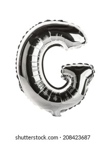 Chrome Silver Balloon Font Part Of Full Set Upper Case Letters, G