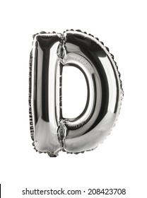 Chrome Silver Balloon Font Part Of Full Set Upper Case Letters, D