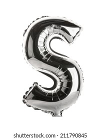 Chrome Silver Balloon Font Part Of Full Set Upper Case Letters,S