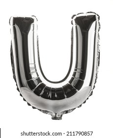 Chrome Silver Balloon Font Part Of Full Set Upper Case Letters,U