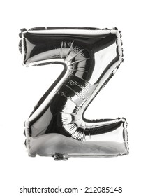 Chrome Silver Balloon Font Part Of Full Set Upper Case Letters, Z