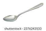 Chrome spoon, stainless steel spoon, Silver spoon The new spoon is shiny, clean and shiny, with a detailed  showing the metal polished surface photo stacking side view isolated with clipping path.