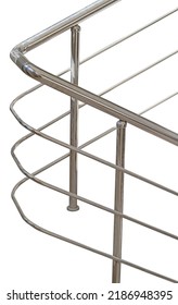 Chromium Metal Fence With Handrail On White Background