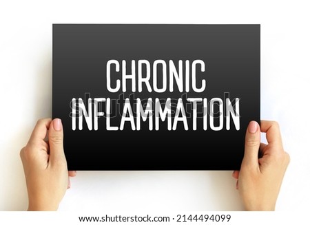 Chronic inflammation - long-term inflammation lasting for prolonged periods of several months to years, text concept on card
