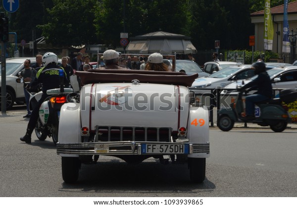 Chrysler 72 De Luxe Roadster, year\
1928, in 1000 Miles car race, at Brescia, Italy – may 16\
2018