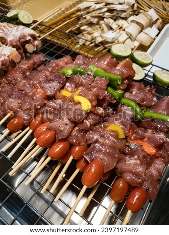 Chuan Chuan Traditional street food at local market in thailand.