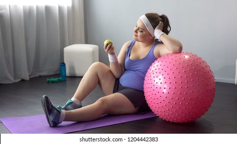 Chubby Girl Eating Healthy Food Chooses Stock Photo 1204442383 ...