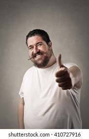 Chubby Man Feeling Positive