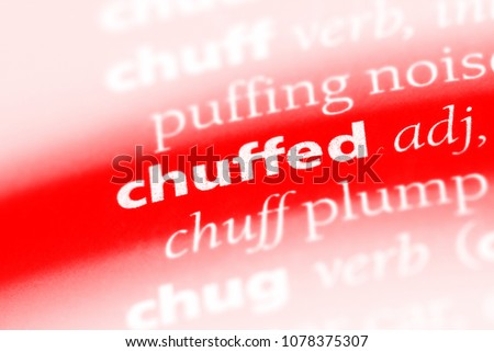chuffed word in a dictionary. chuffed concept