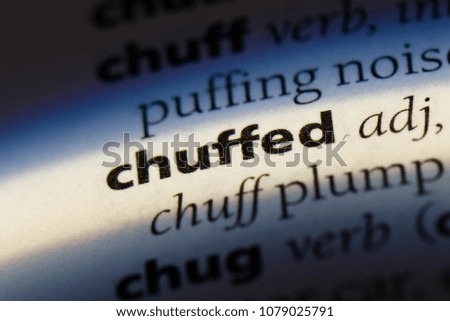 chuffed word in a dictionary. chuffed concept
