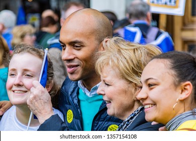 Chuka Umuna And Anna Soubry With Protesters - London, England - March 23, 2019: People Protesting Brexit - Peoples Vote March - Put It To The People