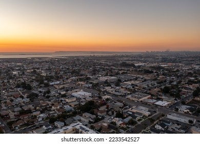  Chula Vista, a town in San Diego County, California, aerial view with downtown and Point Loma in distance.  - Shutterstock ID 2233542527