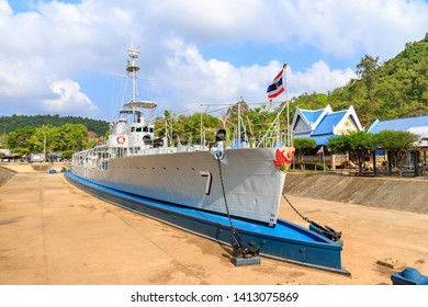 Chumphon, Thailand - February 25, 2019: Prince Of Chumphon, Father Of Royal Thai Navy, Shrine And RTMS Chumphon Monument; At Hat Sai Ri Beach.