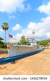 Chumphon, Thailand - February 25, 2019: Prince Of Chumphon, Father Of Royal Thai Navy, Shrine And RTMS Chumphon Monument; At Hat Sai Ri Beach.