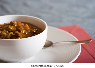 Chunky Homemade Chili Kidney Beans Tomatoes And Ground Beef