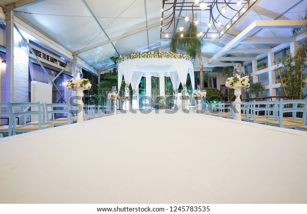 Chuppah Benches Aside Religion Stock Image