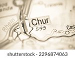 Chur on a geographical map of Switzerland