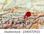 Chur pin map. Close up of Chur map with red pin. Map with red pin point of Chur in Swiss.