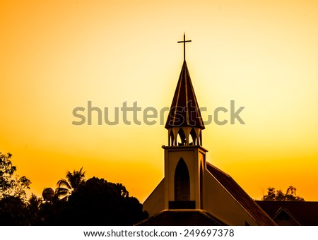 Church against sunset