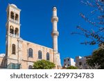 Church of Agios Nikolaos with Bell Tower and Minaret, Chania, Crete, Greece