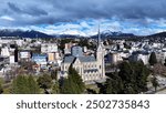 Church Of Bariloche At San Carlos De Bariloche In Rio Negro Argentina. Medieval Church. Downtown City. Stunning Cityscape. Church Of Bariloche At San Carlos De Bariloche In Rio Negro Argentina.