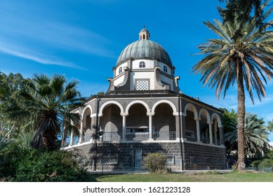 The Church of the Beatitudes above the Sea of Galilee in Israel.