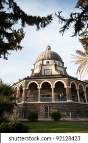 The Church of the Beatitudes on the Mount of the Beatitudes on th shores of the Sea of Galilee.