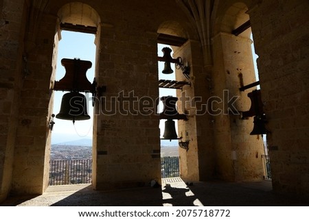 Similar – Foto Bild Glockenturm mit Glocken und Kreuz im italienischen Stil / Marciana Alta