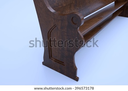 Church Bench. Nice 3D Rendering