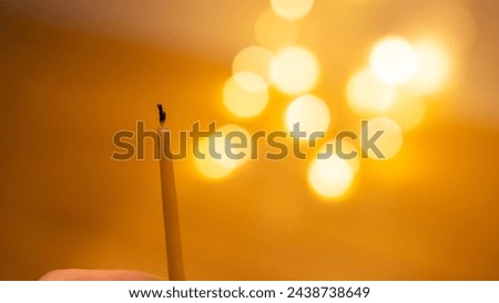 church candle close up bokeh, prayer and lent concept. High quality photo